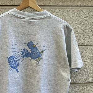 90s USA古着 グレー プリントTシャツ 半袖 バックプリント FRUIT OF THE LOOM フルーツオブザルーム アメリカ古着 vintage ヴィンテージ