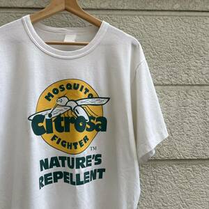 90s USA古着 白 プリントTシャツ 半袖Tシャツ 蚊 モスキート 昆虫 プリント アメリカ古着 vintage ヴィンテージ シングルステッチ