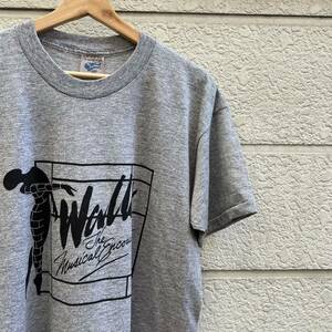 80s USA製 グレー プリントTシャツ 半袖Tシャツ 杢グレー SNEAKERS Walls アメリカ製 古着 vintage ヴィンテージ ミュージカル ③