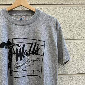 80s USA製 グレー プリントTシャツ 半袖Tシャツ 杢グレー SNEAKERS Walls アメリカ製 古着 vintage ヴィンテージ ミュージカル ⑥