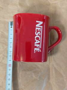 非売品 ネスカフェ マグカップ 赤マグ 赤 マグ カップ ネスレ 上から下 ロゴ NESCAFE Mug Cup red logo