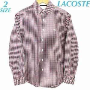 LACOSTE Lacoste серебристый жевательная резинка в клетку хлопок рубашка B681