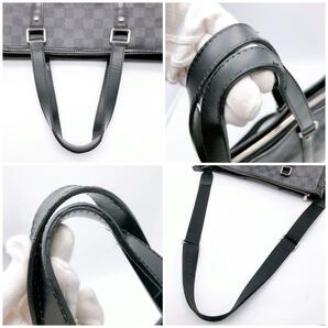 【鑑定済】LOUIS VUITTON ルイヴィトン ダミエグラフィット タダオ ビジネスバッグ 2way ショルダー有 黒 A4 N51192の画像7