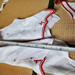 ソードアート・オンライン アスナ Mサイズ同等 一円スタートコスプレ衣裳 (汚れが落ちていません) ウィッグあり 白と赤にシルバーの画像3