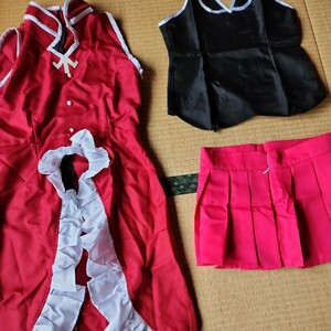  Mahou Shoujo Madoka Magica Sakura apricot L, size same etc. one jpy start cosplay .. long One-piece patchwork accessory. like button 