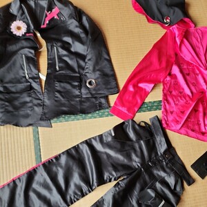  less period ..tei Lynn cosplay S size one jpy start cosplay .. pink shirt is satin think black . jacket . gloves is . leather 