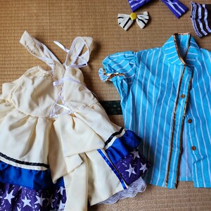  Rav Live! candy compilation .. higashi ..M size same etc. one jpy start cosplay .. race attaching purple . white. One-piece skirt . dressing up 