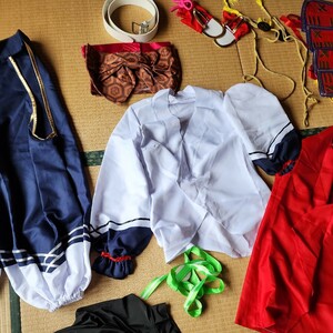 FGO.. front no. 1 repeated .M size same etc. one jpy start cosplay .. white . navy blue color . red . green . tea color . burns tea and blue . yellow color . Gold 