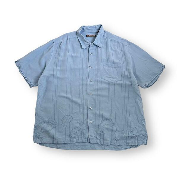 cubavera キューバシャツ 古着 ペイズリー柄 半袖 オープンカラー