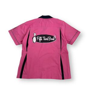 Cruisin USA 古着 ボウリングシャツ バックプリント 半袖 ピンク