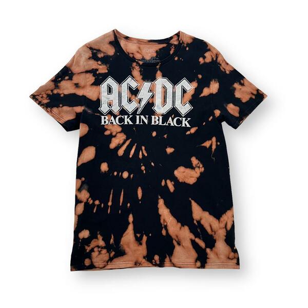 ACDC タイダイ Tシャツ バックインブラック ロゴ バンドT ロックT