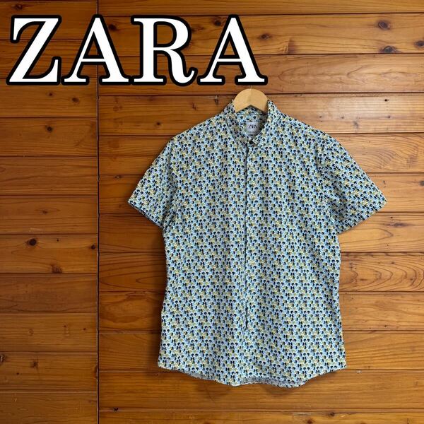 ZARA 総柄　シャツ　象