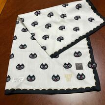 ANNA SUI アナスイ 大判ハンカチ 50㎝四方 ２枚 綿100% 各猫1匹刺繍 日本製_画像7