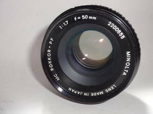 MINOLTA MC ROKKOR-PF 50mm f1.7 standard single burnt point lens 220655[ free shipping ]
