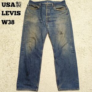 【90s古着】ヴィンテージ古着　USA製LEVIES リーバイスデニムパンツ ジーンズ　サイズＷ３８ 大きめサイズ