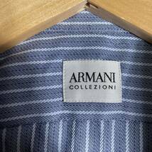 極美品◎アルマーニコレッツォーニ 長袖シャツ ストライプ ボーダー 春夏カラー◎ カジュアル ドレス ビジネス ARMANI COLLEZIONI メンズ M_画像7