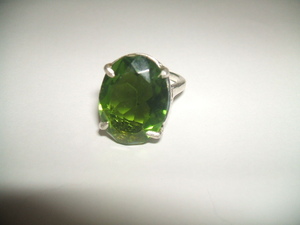  antique manner design dark green color quartz ring size 14