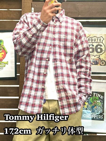 Tommy Hilfiger トミー　チェック　カジュアル　ボタン　長袖　シャツ ボタンダウン