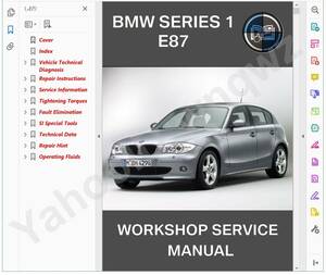 BMW E87 1 series Work shop manual 120i service book ( wiring diagram is separate ) other 116i 118i 130i E82 E88 E81 selection possibility 