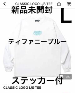 舐達麻 アフロディーテギャング バッズプール CLASSIC LOGO ロンT 新品未開封 ステッカー付 白 ティファニーブルー