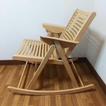 【美品】折り畳み ロッキングチェア 木製 デッキチェア インテリア 椅子 家具_画像1