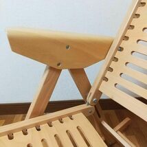 【美品】折り畳み ロッキングチェア 木製 デッキチェア インテリア 椅子 家具_画像8