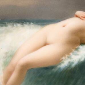 ◆楾◆ 19世紀ドイツ 在銘 手描陶板画 17.5cm 裸婦 額装 資産家収蔵品 T[G302]VV/24.4廻/SH/(140)の画像5