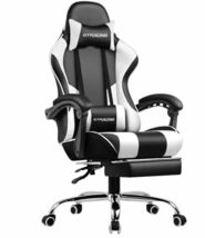 【1円出品】GTRacing ゲーミングチェア オットマン付き デスクチェア pcチェア 椅子 140°リクライニング JP-GT002F-WT_画像1