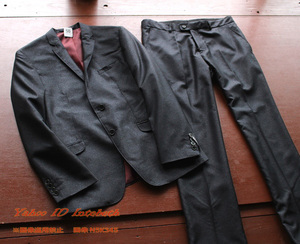  new goods # Holland angeloLitrico50L suit L~XL black lame * men's setup spring summer autumn single blaser tailored pants black wedding 