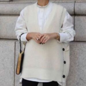 machatt◇マチャット人気モコモコベスト◇白◇アイボリー