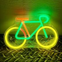 ピストバイク 自転車 LEDネオンサイン 4色 USB電源 アメリカン雑貨 ガレージ雑貨 お洒落看板 インテリア照明 自転車屋 店舗 ピスト乗り_画像1