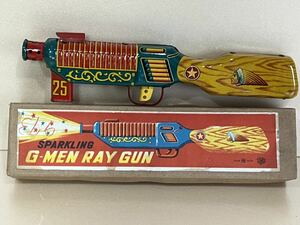 50 годы подлинная вещь G men Ray gun zen мой жестяная пластина игрушка Showa Retro Vintage 