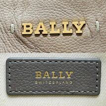 美品/A4可●BALLY バリー メンズ ビジネス トートバッグ ハンド 肩掛け オールレザー 本革 大容量 ゴールド金具 グレー 書類かばん 仕事_画像8