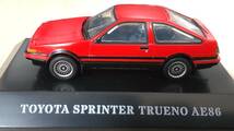 【中古品】 1/64 TOYOTA SPRINTER TRUENO AE86 赤 F-TOYS ハチロク_画像1