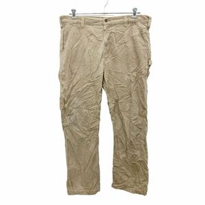 2405-738 Carhartt ワークパンツ W40 カーハート ビッグサイズ リラックスフィット ベージュ コットン 古着卸 アメリカ仕入