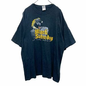 t2405-3154 GILDAN 半袖 プリント Tシャツ 2XLサイズ ギルダン ビッグサイズ バックプリント ブラック コットン 古着卸 アメリカ仕入