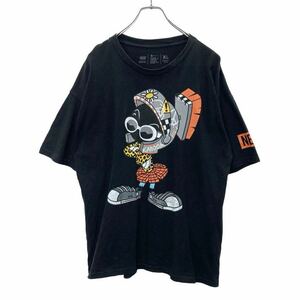 t2405-3431 NEFF 半袖 プリント Tシャツ XLサイズ ネフ ブラック コットン メキシコ製 古着卸 アメリカ仕入