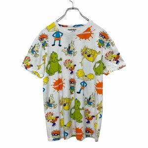 t2405-3432 nickelodeon 半袖 キャラクター Tシャツ Mサイズ ニコロデオン バックプリント ホワイト 古着卸 アメリカ仕入