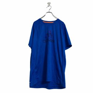 a605-5067 adidas 半袖 プリント Tシャツ XL ブルー アディダス クライマライト クルーネック 古着卸 アメリカ仕入