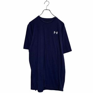 a605-5170 UNDER ARMOUR 半袖 ロゴTシャツ M ネイビー アンダーアーマー クルーネック スポーツウェア ヒートギア 古着卸 アメリカ仕入