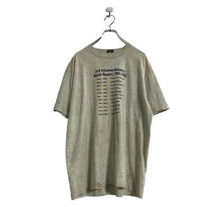 a605-5274 FRUIT OF THE LOOM 半袖 プリント Tシャツ XL ライトグレー フルーツオブザルーム バックプリント 古着卸 アメリカ仕入