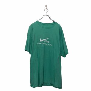 a605-5799 NIKE 半袖 プリント Tシャツ ナイキ XL~ グリーン ビッグサイズ クルーネック 古着卸 アメリカ仕入