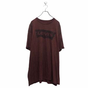 a605-5955 Levi's 半袖 プリント Tシャツ リーバイス レッド XXL ビッグサイズ クルーネック 古着卸 アメリカ仕入