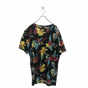 a605-6217 H&M 半袖 プリント Tシャツ エイチアンドエム XL 総柄 ブラック ビッグサイズ バックプリント クルーネック 古着卸 アメリカ仕入