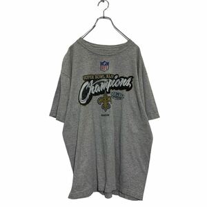 a605-6302 Reebok NFL 半袖 プリントTシャツ L グレー リーボック エヌエフエル スーパーボウル アメフト 古着卸 アメリカ仕入