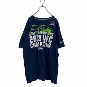 a605-6312 NIKE 半袖 プリントTシャツ 2XL ネイビー ナイキ ビッグサイズ クルーネック SEAHAWKS 古着卸 アメリカ仕入