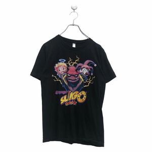 a605-6299 American Apparel 半袖 プリント Tシャツ アメリカンアパレル S ブラック イラスト クルーネック 古着卸 アメリカ仕入