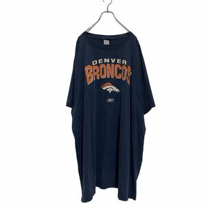 a605-6432 Reebok 半袖 プリントTシャツ 3XL ネイビー メキシコ製 ビッグサイズ クルーネック BRONCOS 古着卸 アメリカ仕入