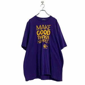 a605-6456 Lee 半袖 プリント Tシャツ 2XL パープル イエロー リー ビッグサイズ 古着卸 アメリカ仕入