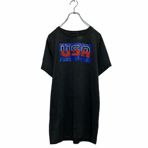 a605-6482 Champion 半袖 プリントTシャツ XL 160〜 キッズ ダークグレー チャンピオン クルーネック USA スポーツ 古着卸 アメリカ仕入